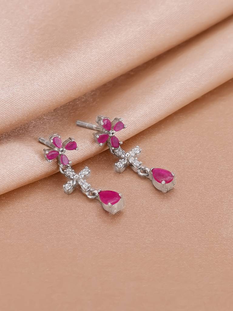 Giva 925 Sterling Silver Pink Periwinkle Earrings