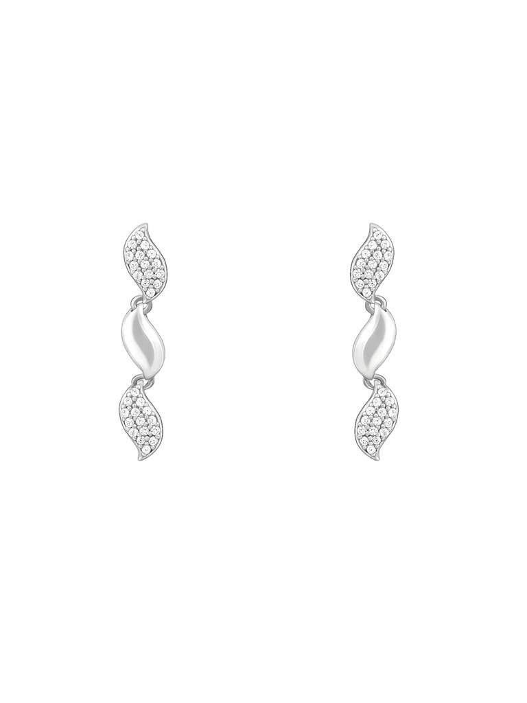 GIVA 925 Sterling Silver Zircon Studded Wavelet Earrings