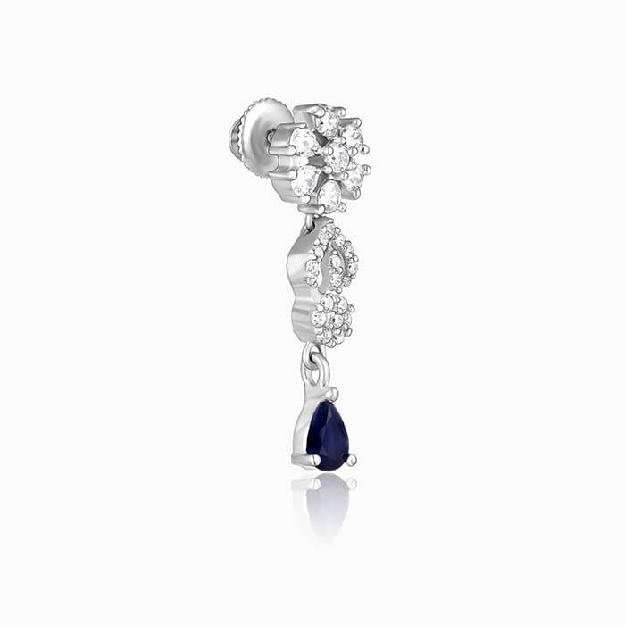 Silver Drop Of Ocean Earrings : ER0854