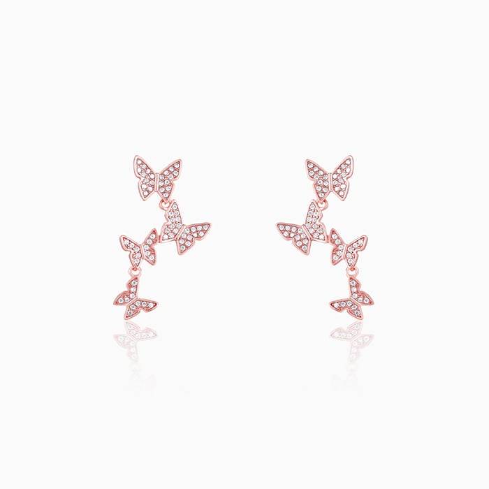 Anushka Sharma Rose Gold Wavering Wings Earrings : ER0866