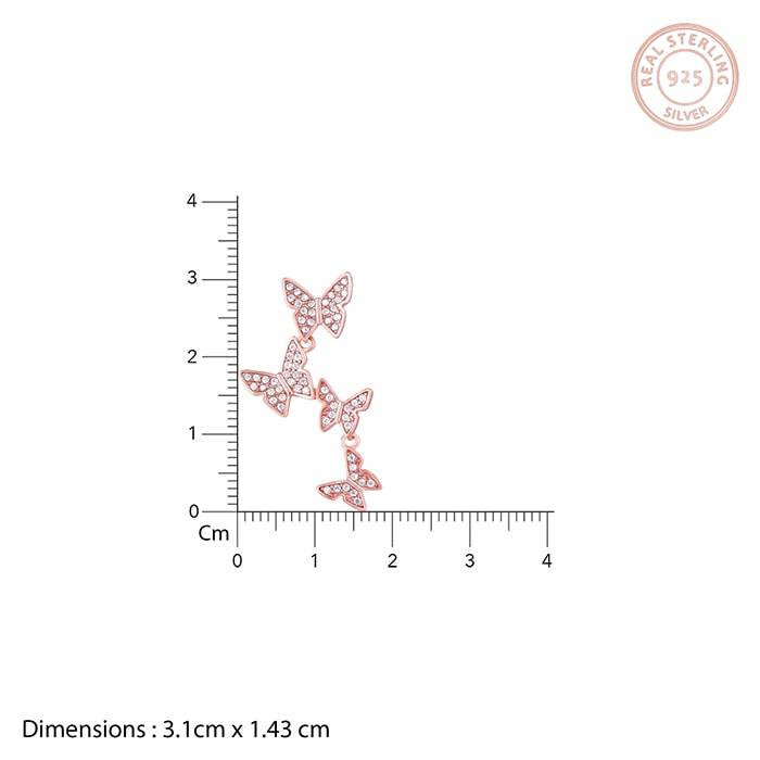 Rose Gold Wavering Wings Set : ER0866PD0807