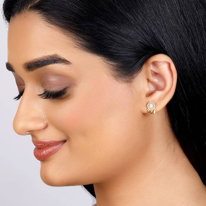 Golden Dreamcatcher Earrings : ER0868