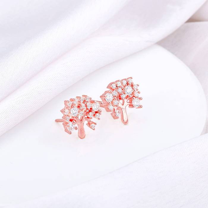 Anushka Sharma Rose Gold Tree Of Life Earrings : ER087