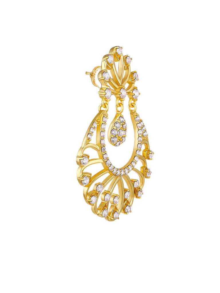 GIVA 925 Sterling Silver Golden Royal Grace Chandbali Earrings