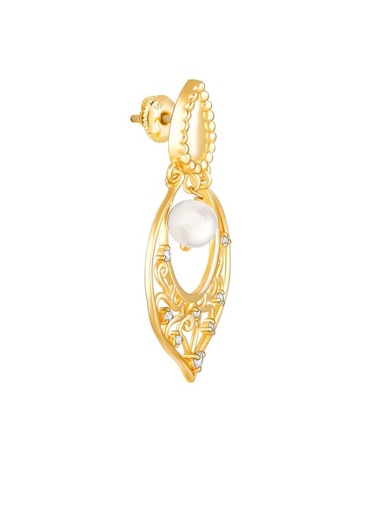 GIVA 925 Sterling Silver Golden Royal Lantern Chandbali Earrings