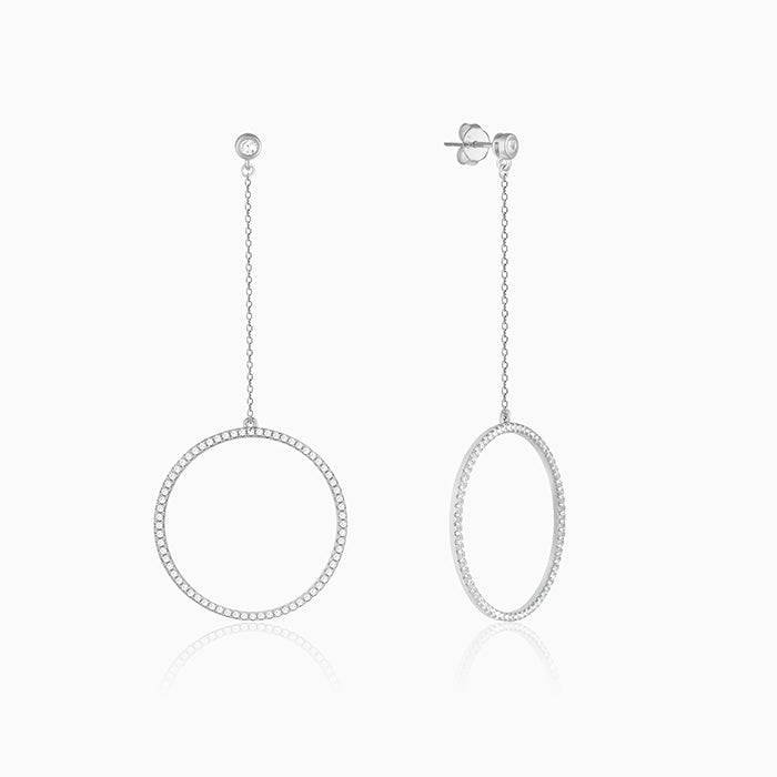 Silver Hoop Dangler Earrings : ER01040