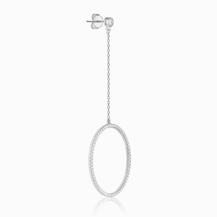 Silver Hoop Dangler Earrings : ER01040
