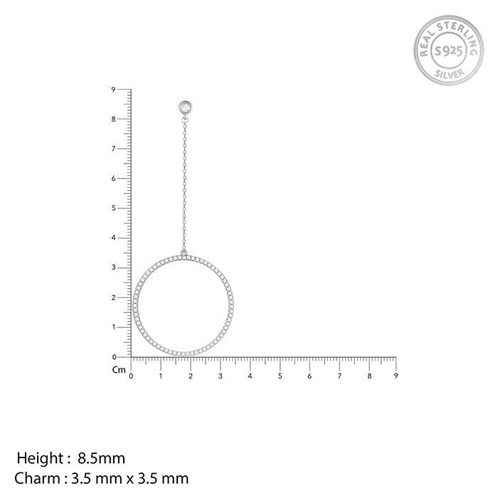 Silver Hoop Dangler Earrings : ER01040