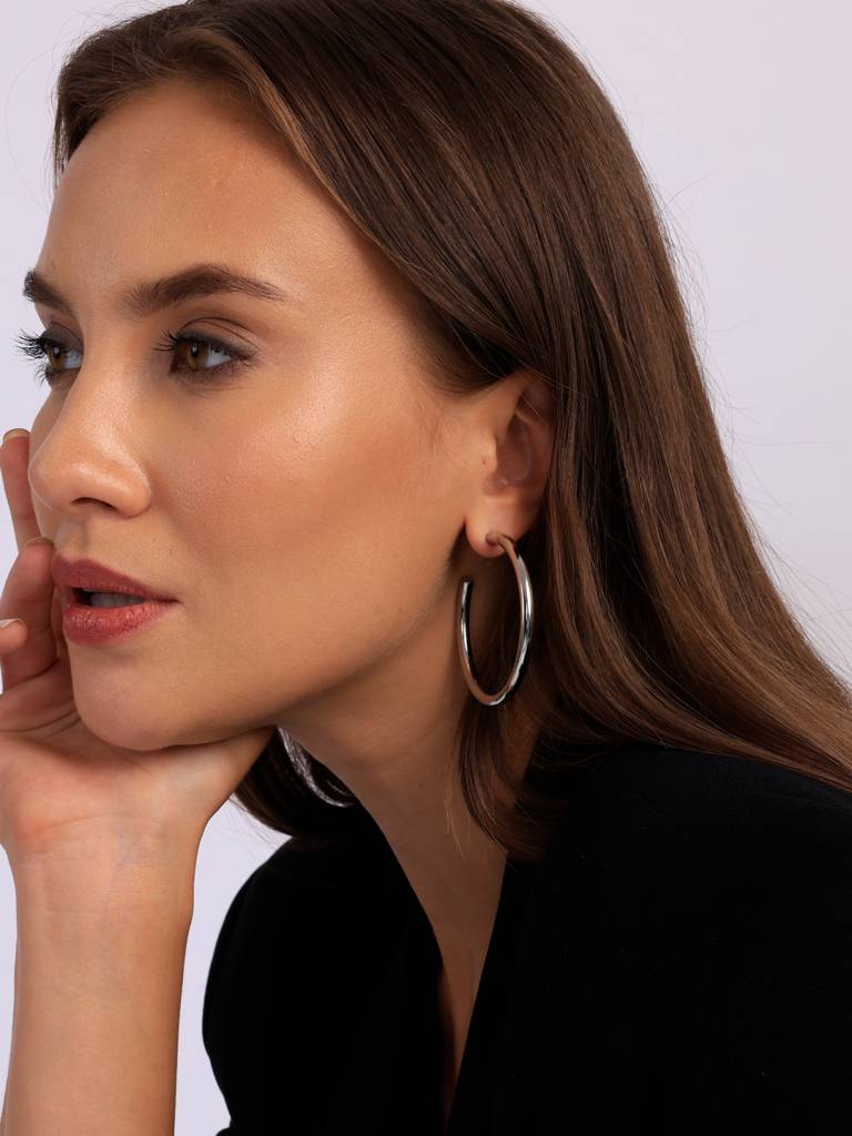 Timeless Styling C Hoops Earrings : ER108-S