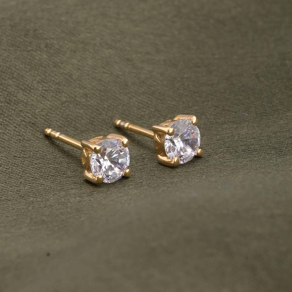 Round Brilliant Cut Diamond Stud Earrings : ER114