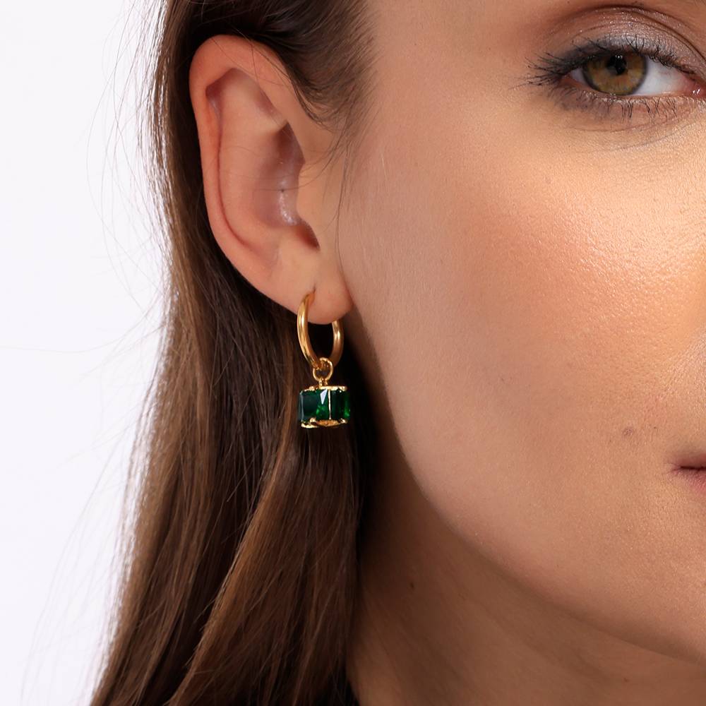 Emerald Hoop Earrings : ER117