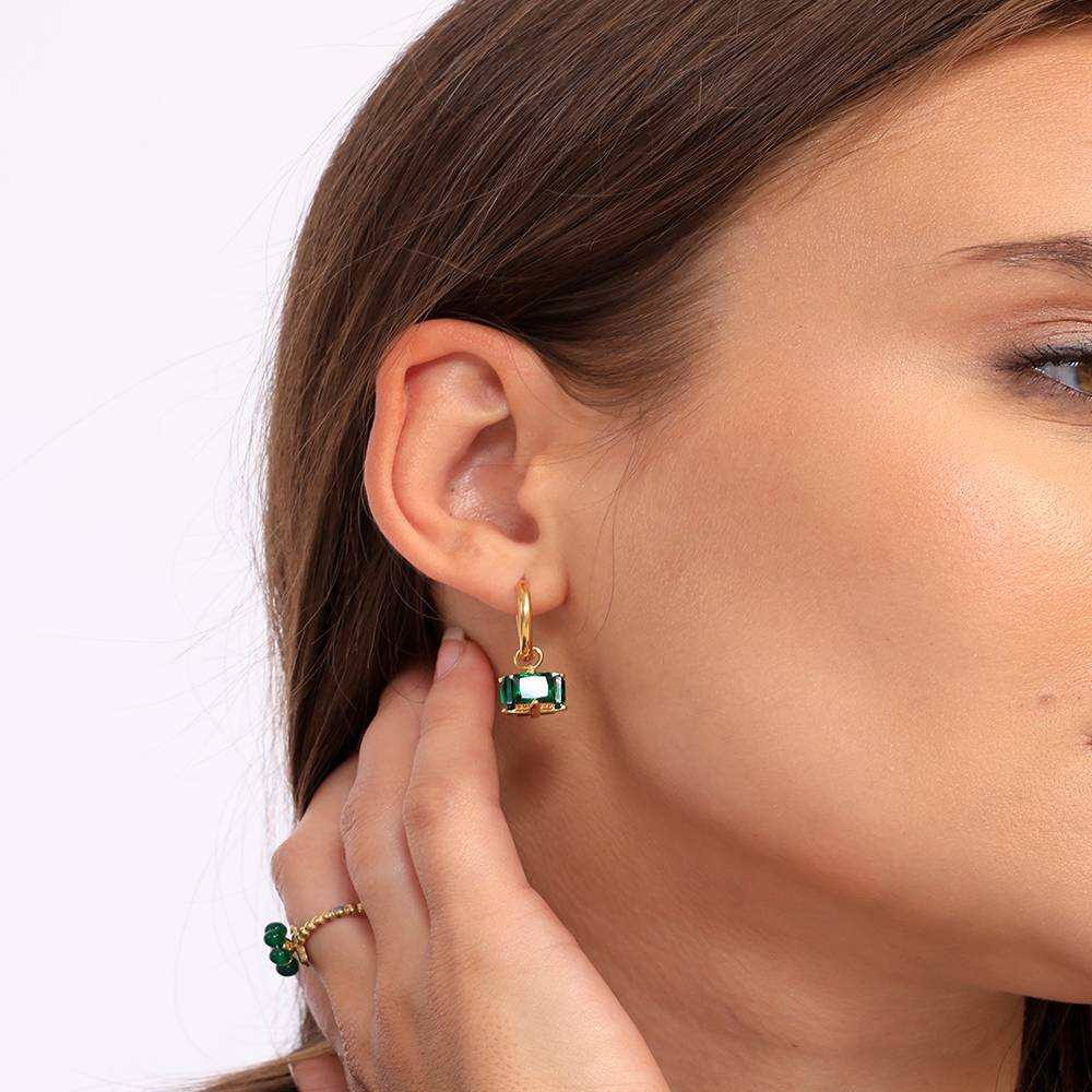 Emerald Hoop Earrings : ER117