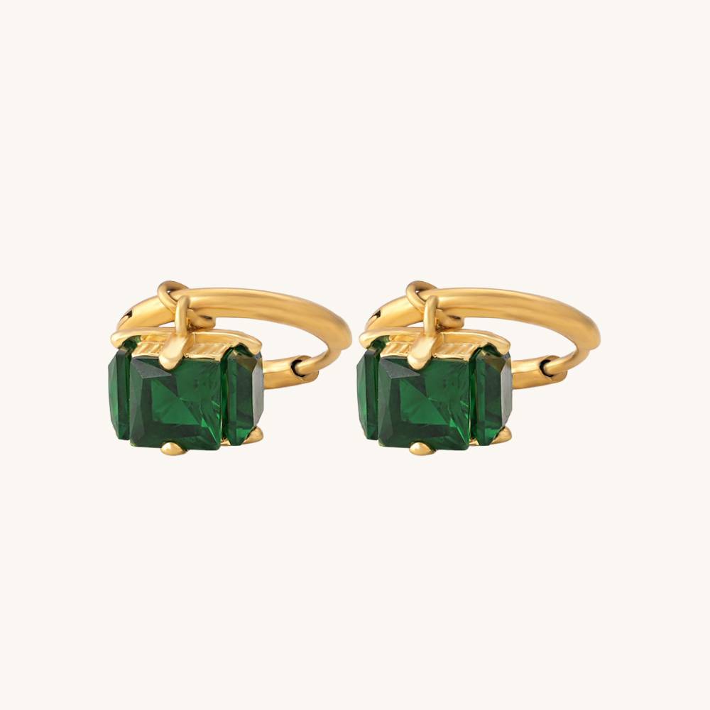 Emerald Hoop Earrings : ER117