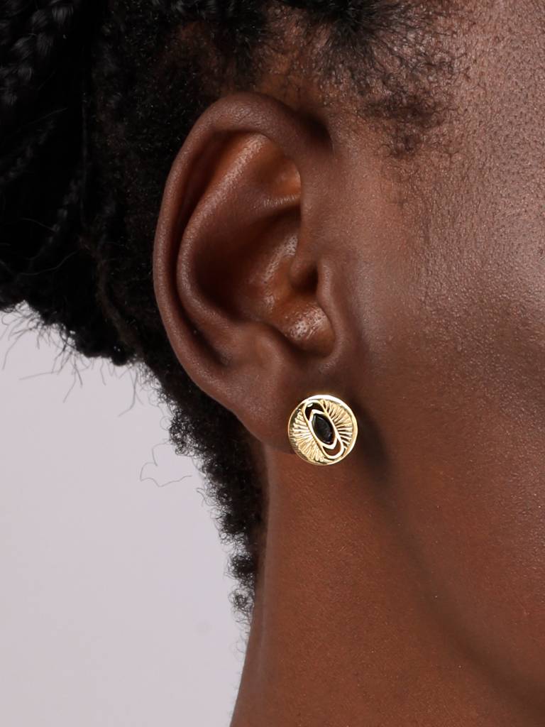 Turquoise Titanium Stud Earrings : ER123-B