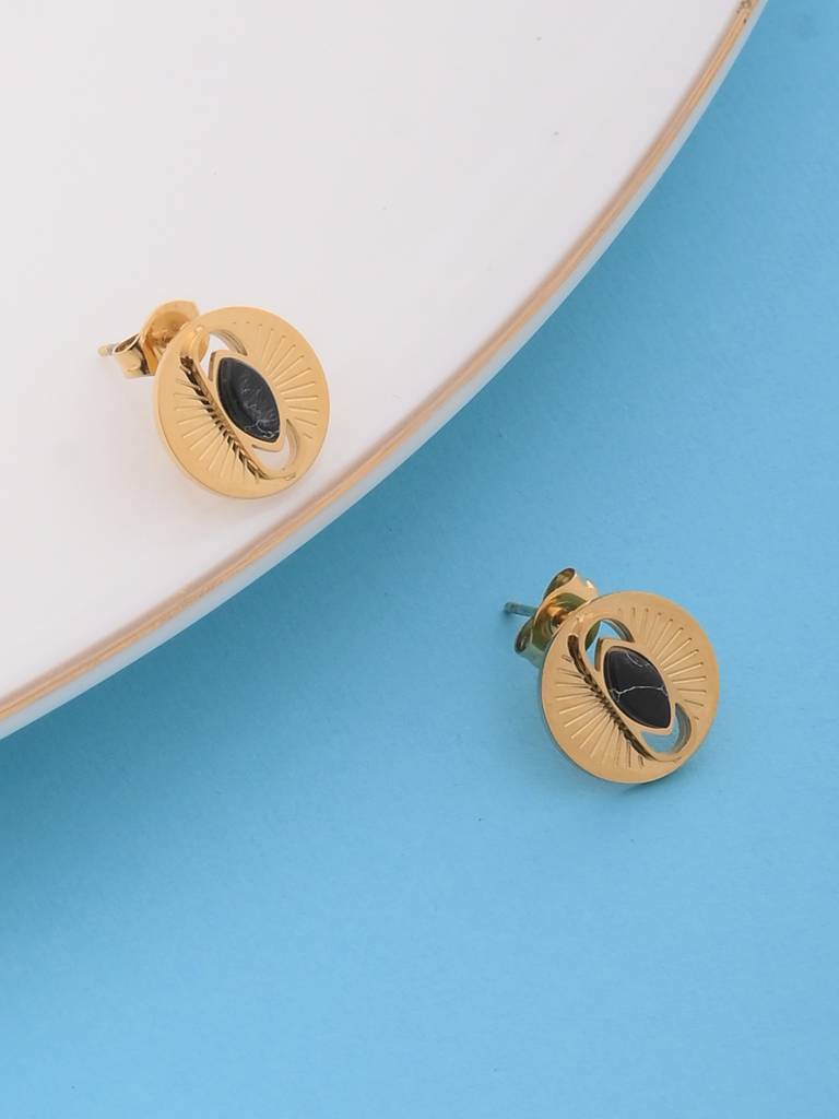 Turquoise Titanium Stud Earrings : ER123-B