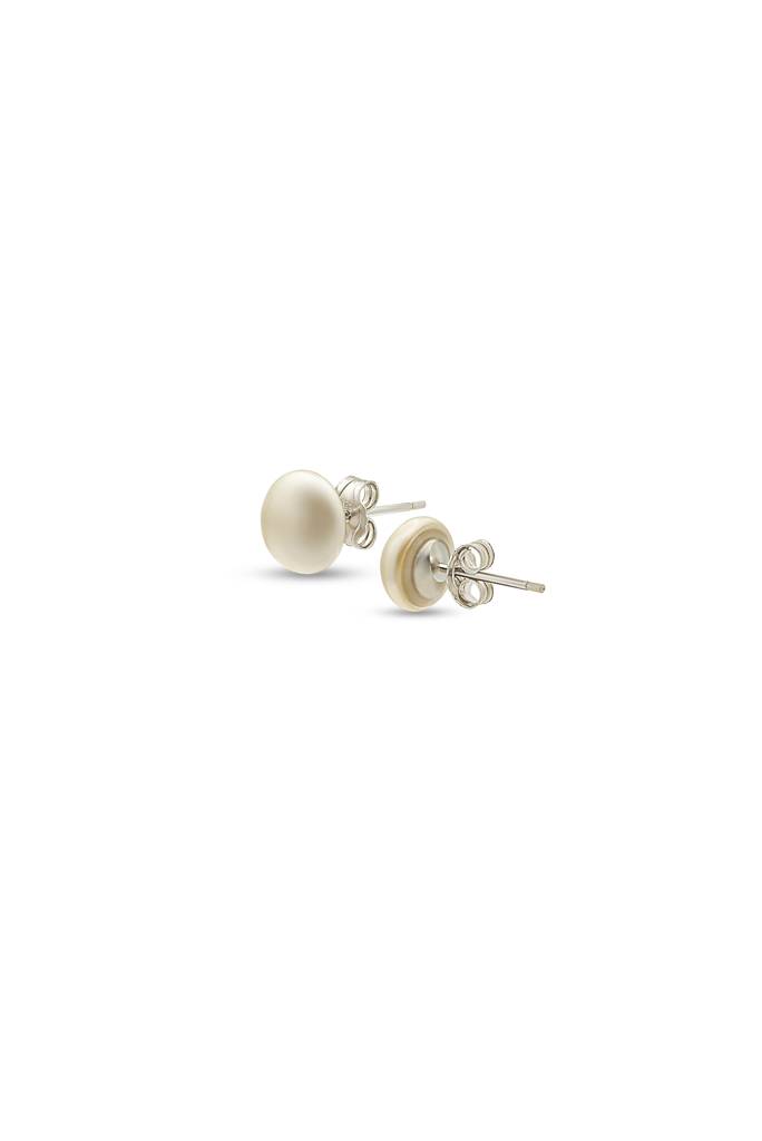 Silberry 925 Sterling Silver Swarovski Creame Pearl 6Mm Earring : ER1256