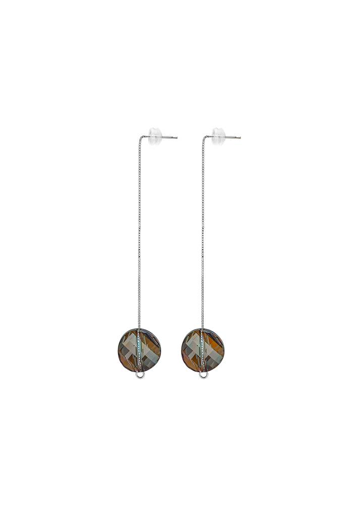 Silberry 925 Sterling Silver Black Sky Swarovski Earrings : ER1278