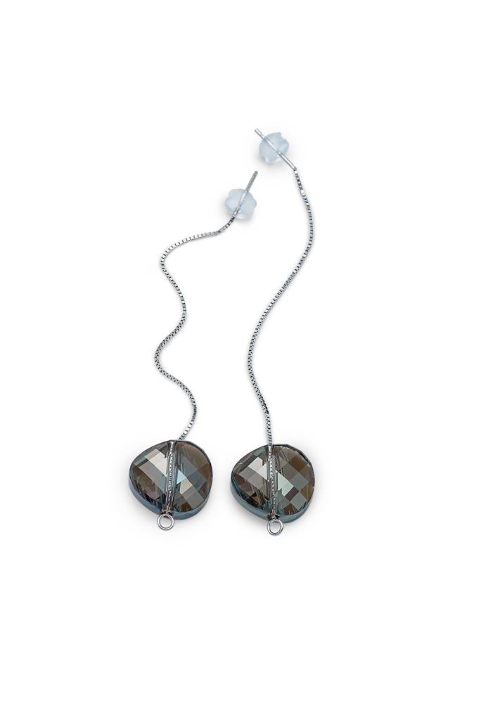 Silberry 925 Sterling Silver Black Sky Swarovski Earrings : ER1278