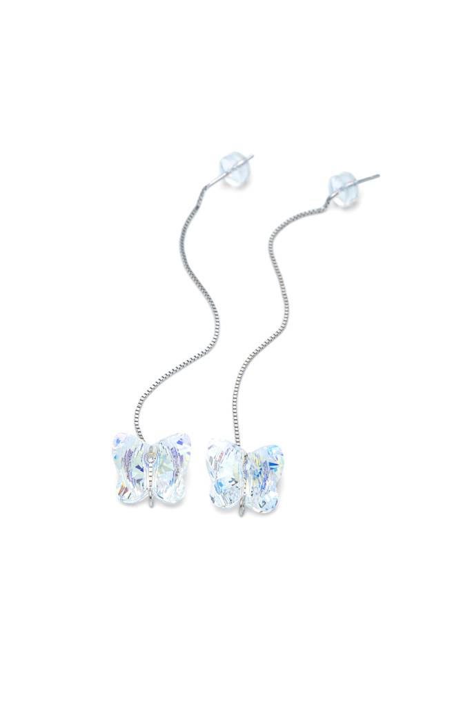 Silberry 925 Sterling Silver Butterfly Slay Swarovski Earrings : ER1313
