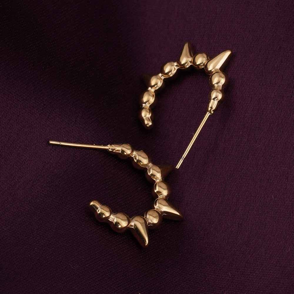 Palmonas 18K Gold Plated Soft Spikes Hoop Earrings For Womens Waterproof & Anti-Tarnish : ER157