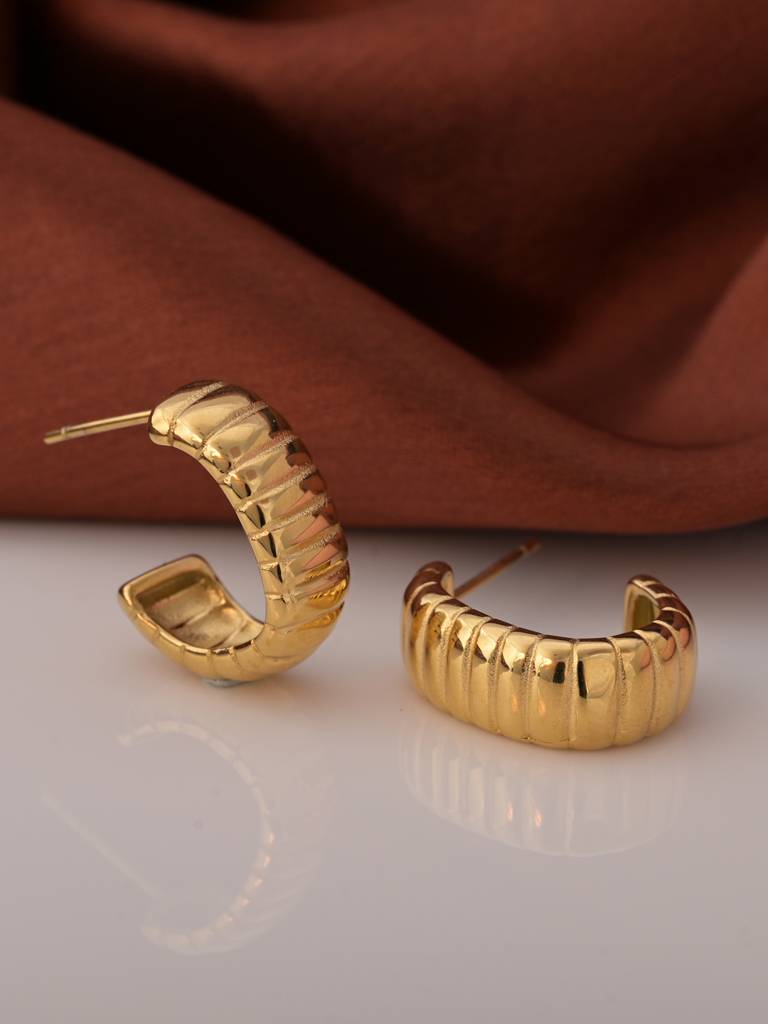 Ridged Half Hoops : ER160
