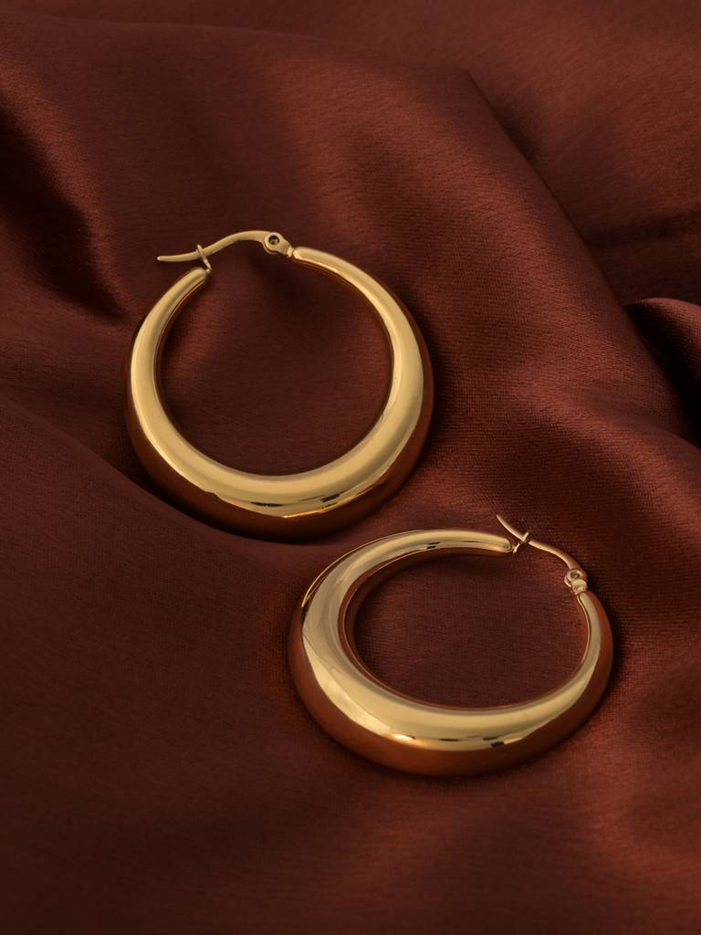 Chunky Solitaire Hoop Earrings : ER161