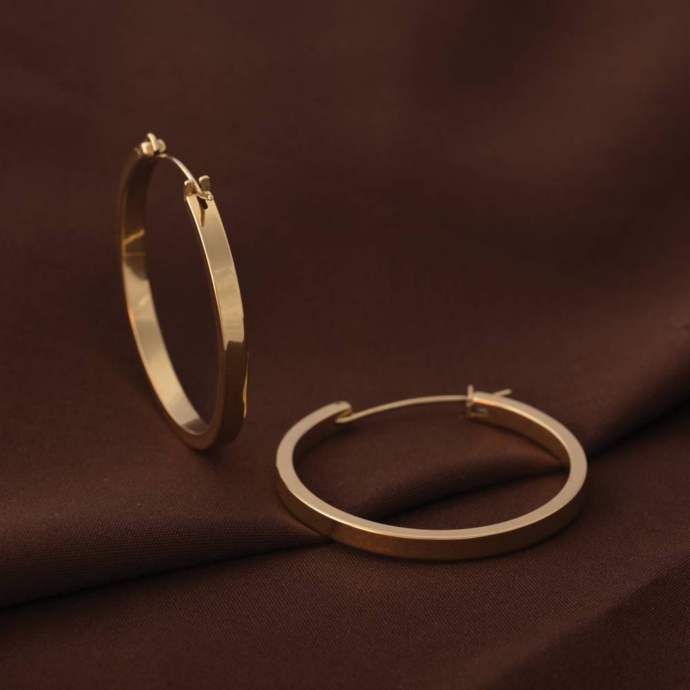 Flat Round Hoop Earrings : ER162