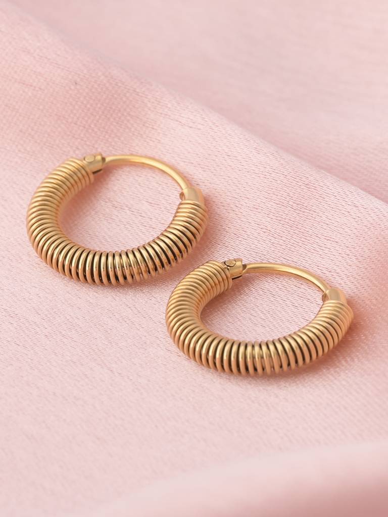 Spring Stainless Steel Hoop Earrings : ER182