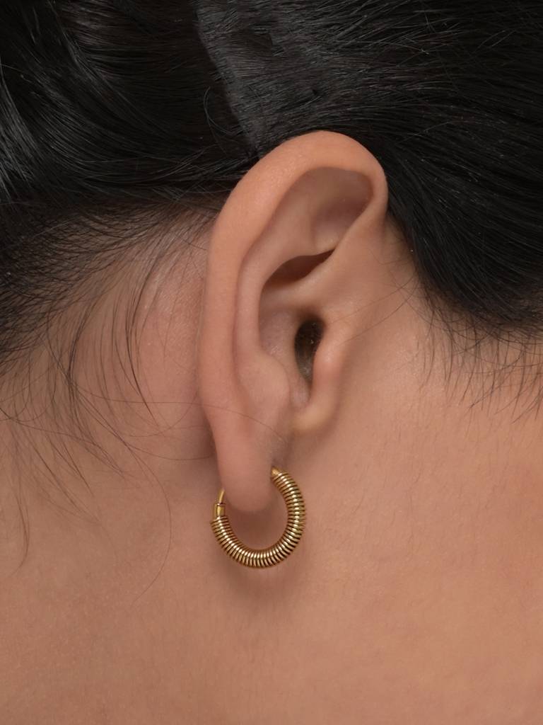 Spring Stainless Steel Hoop Earrings : ER182