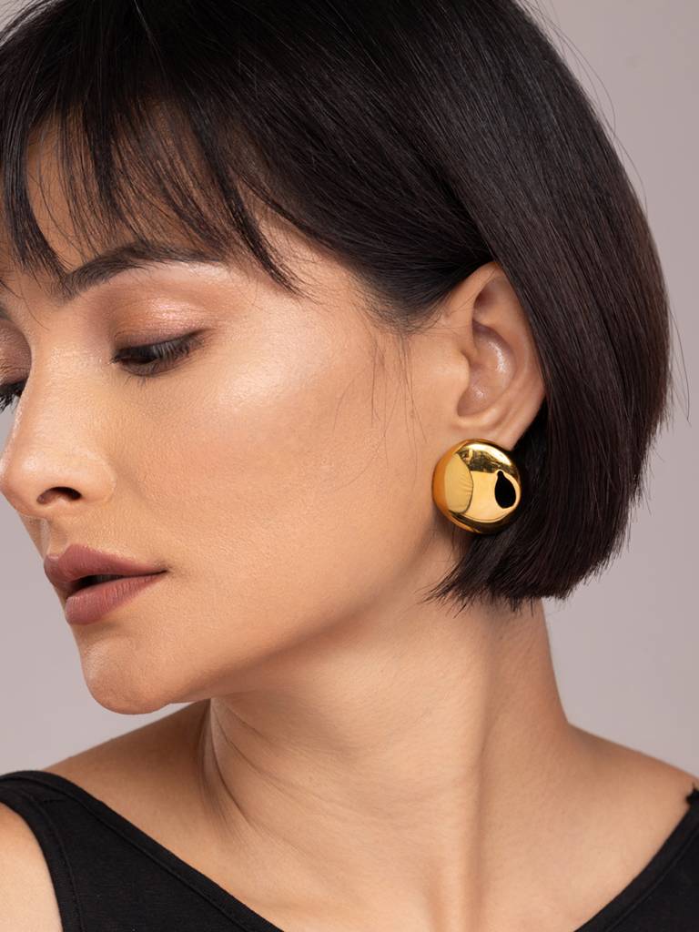 Square Stainless Steel Cuff Link Stud Earrings : ER202