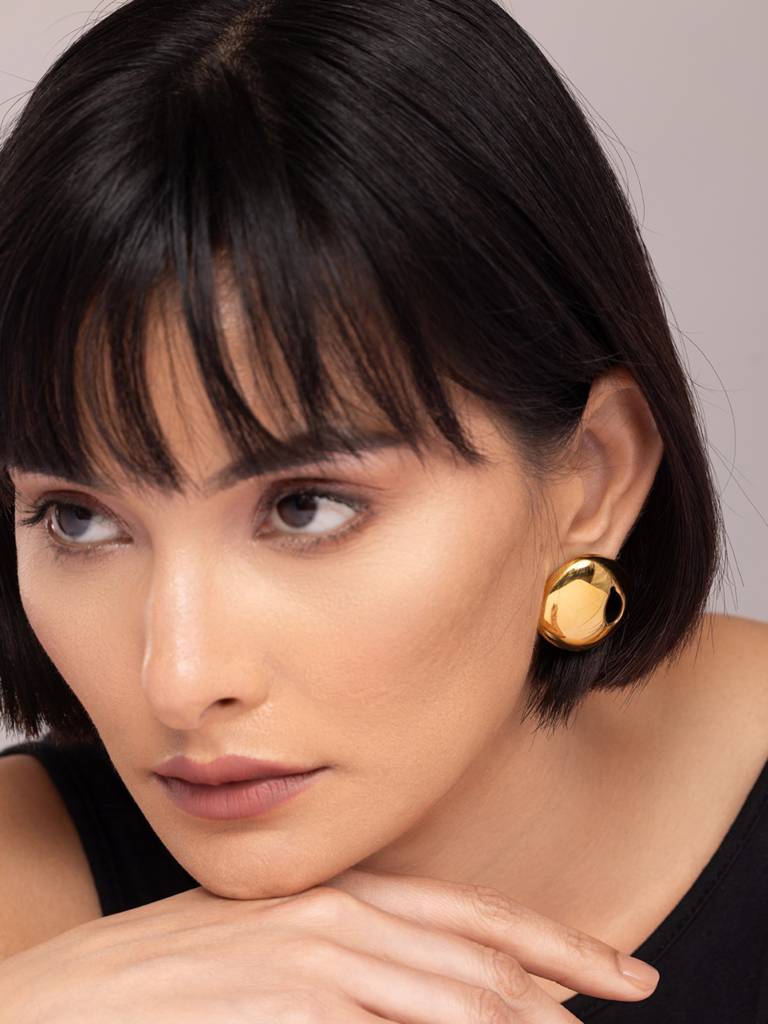 Square Stainless Steel Cuff Link Stud Earrings : ER202