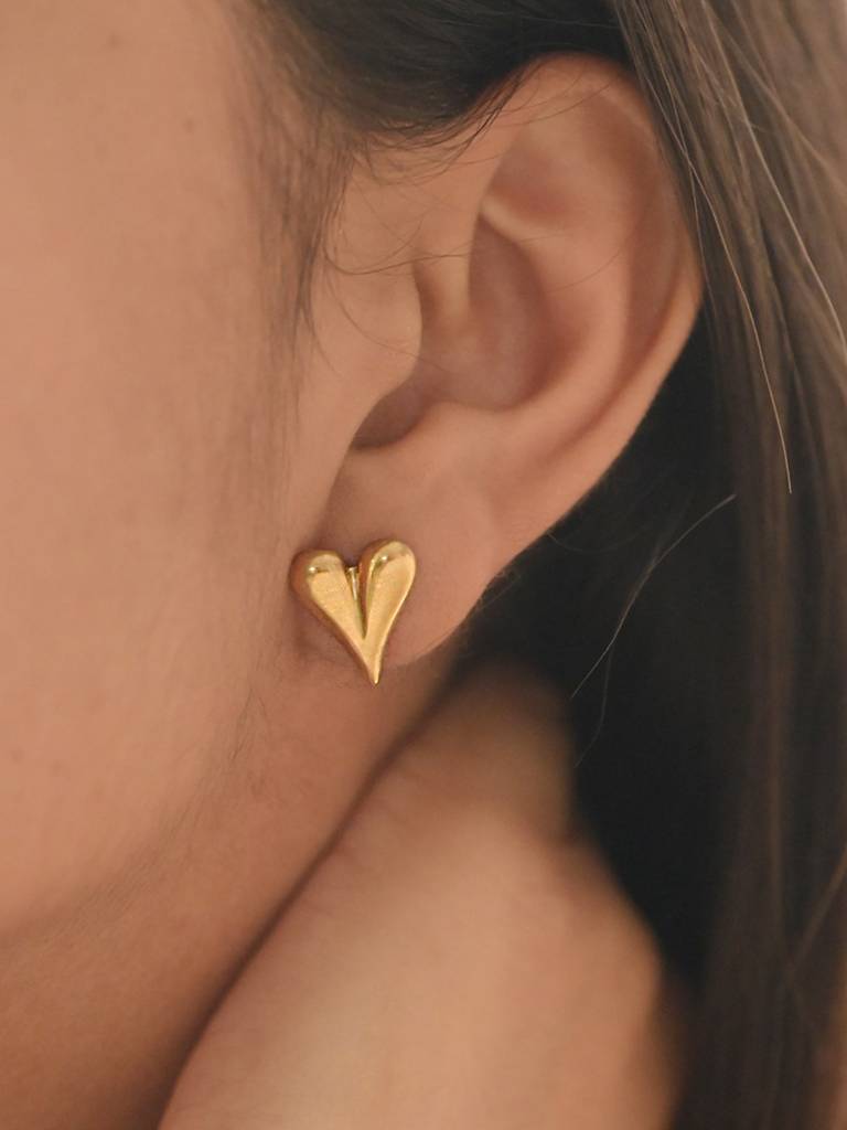 Golden Heart Thump Earrings : ER210