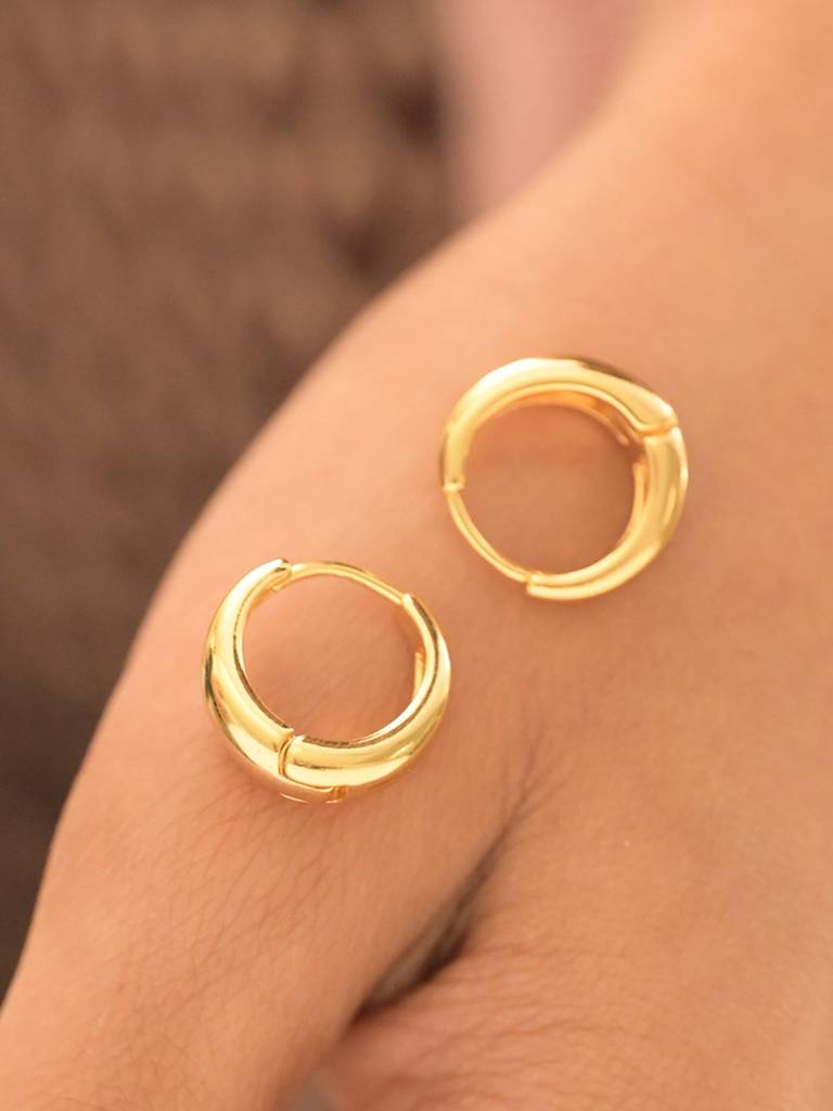 Golden Crescent Hoop Earrings : ER211