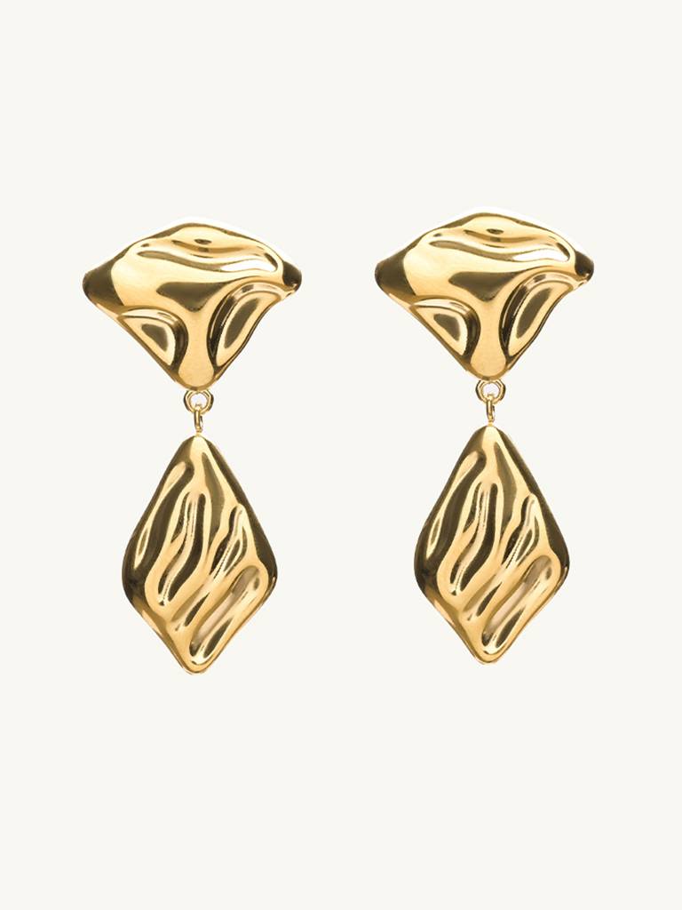 Goldtone Glint Danglers : ER220