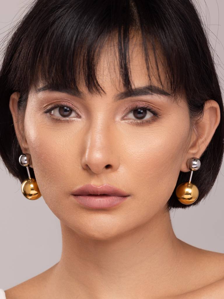 Sun And Moon Spherical Danglers For Womens Waterproof & Anti-Tarnish : ER222