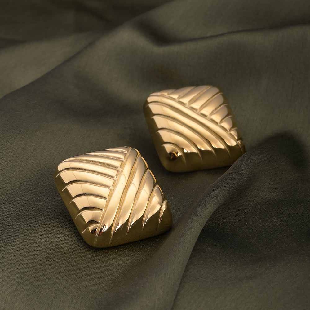 Square Mirage Earrings For Womens Waterproof & Anti-Tarnish : ER235
