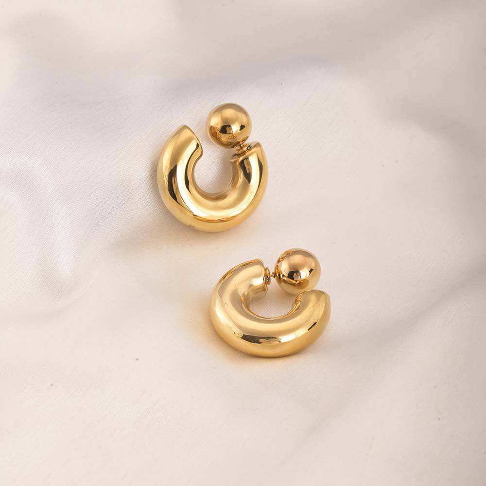 Modern Muse Hoops For Womens Waterproof & Anti-Tarnish : ER237-G