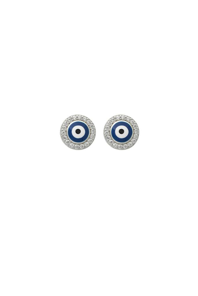Silberry 925 Sterling Silver Blue Evil Eye Stud : ER2416