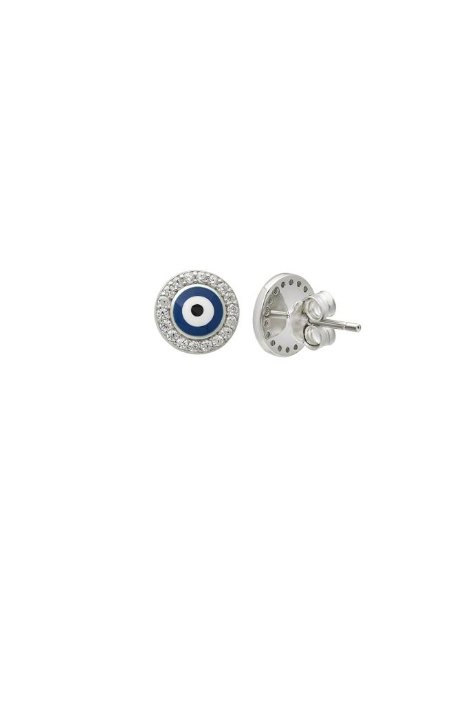 Silberry 925 Sterling Silver Blue Evil Eye Stud : ER2416