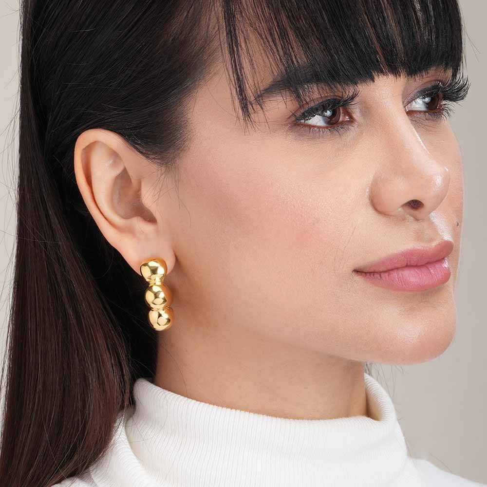Fusion Hoop Earrings For Womens Waterproof & Anti-Tarnish : ER241
