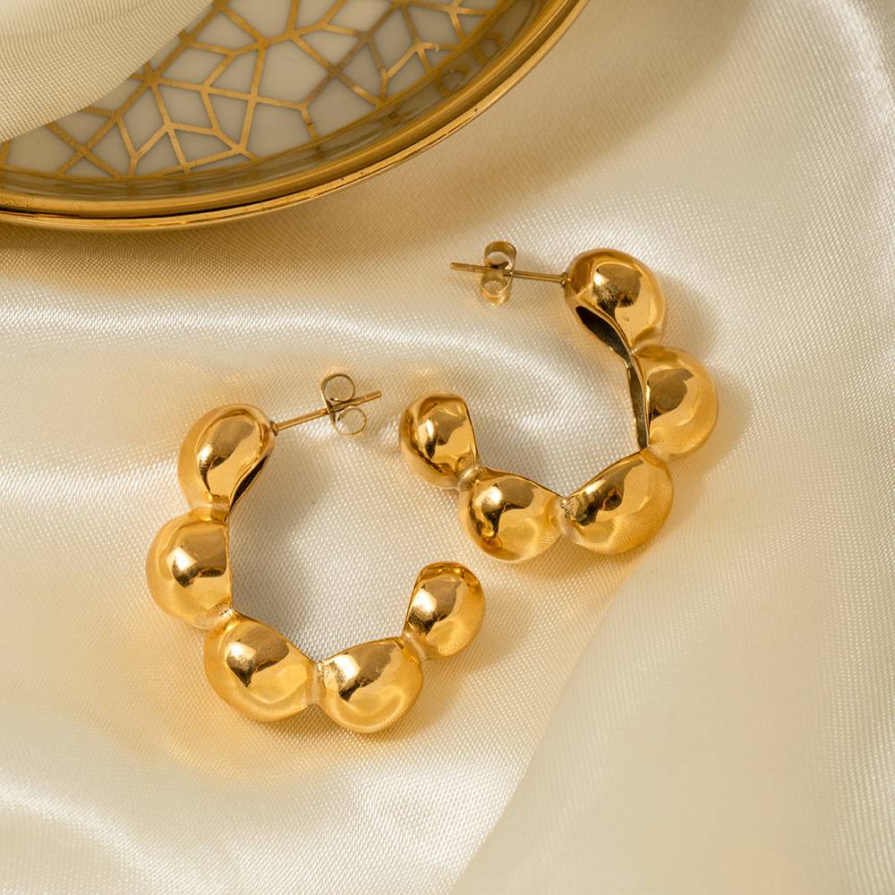 Fusion Hoop Earrings For Womens Waterproof & Anti-Tarnish : ER241