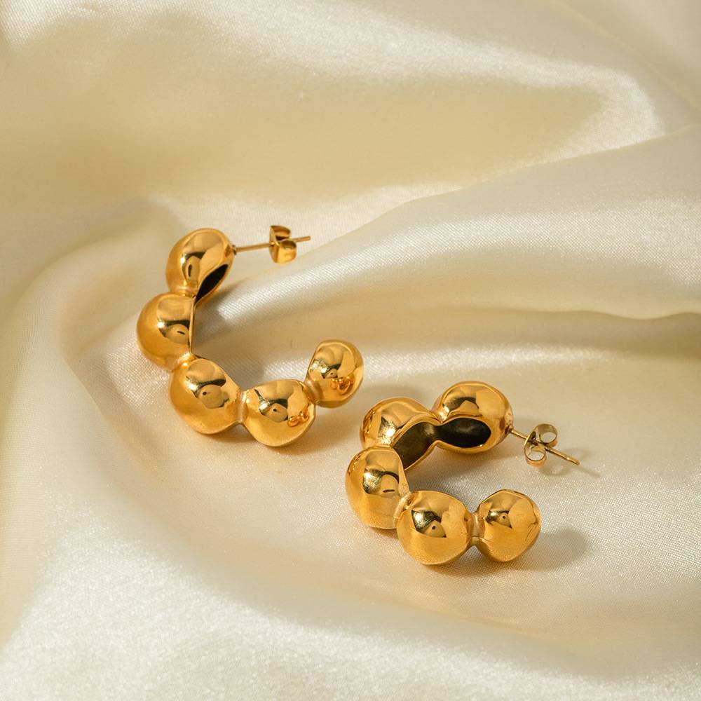 Fusion Hoop Earrings For Womens Waterproof & Anti-Tarnish : ER241