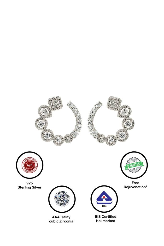 Silberry 925 Sterling Silver Moonbeam Earrings : ER2449