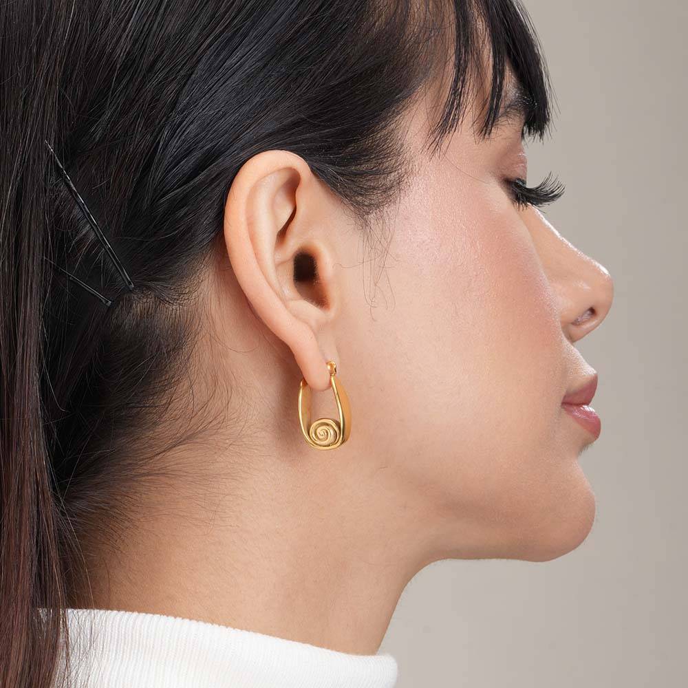 Golden Origami Earrings For Womens Waterproof & Anti-Tarnish : ER249