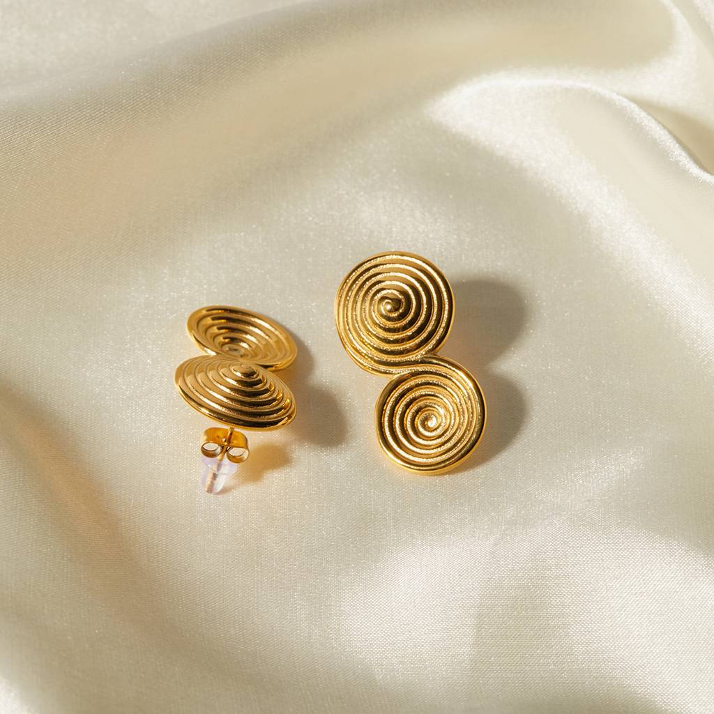 Gilded Coil Earrings For Womens Waterproof & Anti-Tarnish : ER252