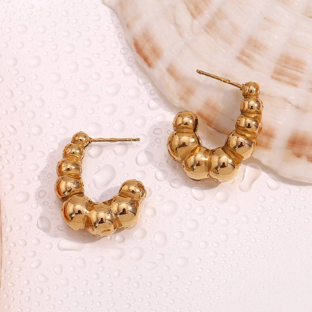 Golden Seashell Earrings : ER256-G