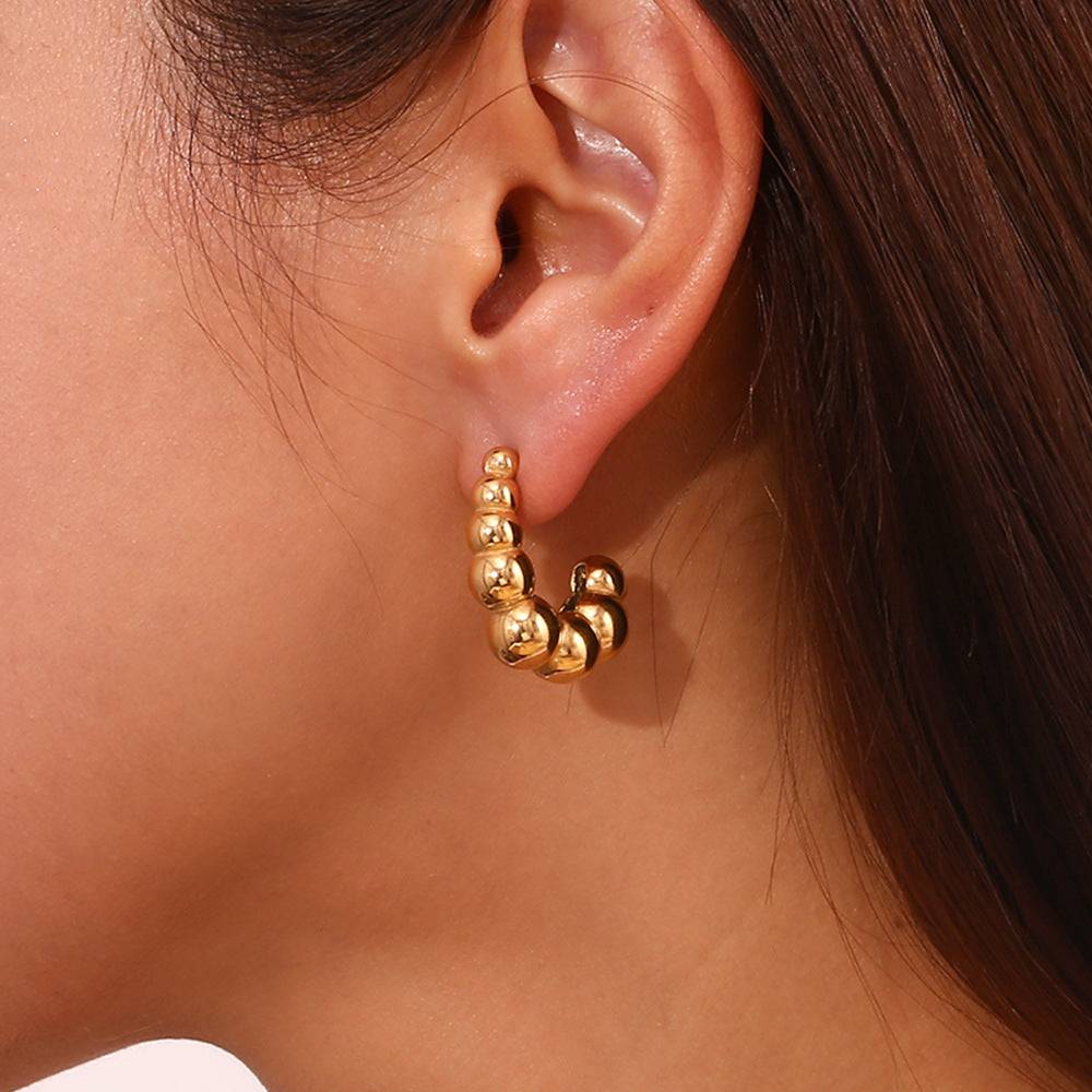 Golden Seashell Earrings : ER256-G