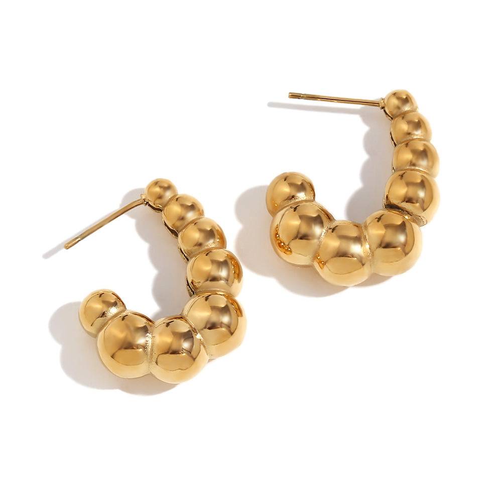 Golden Seashell Earrings : ER256-G