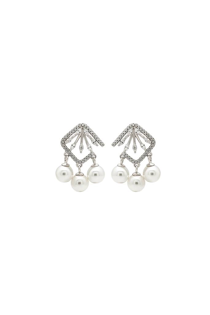 Silberry 925 Sterling Silver Pearl Swirl Earrings : ER2566