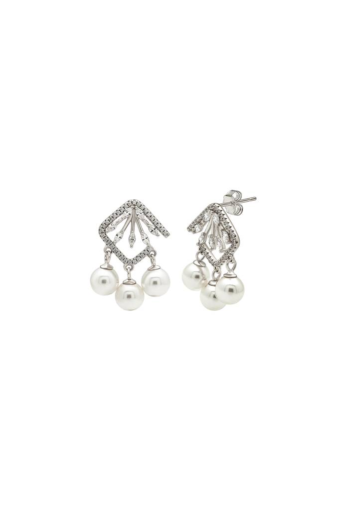 Silberry 925 Sterling Silver Pearl Swirl Earrings : ER2566